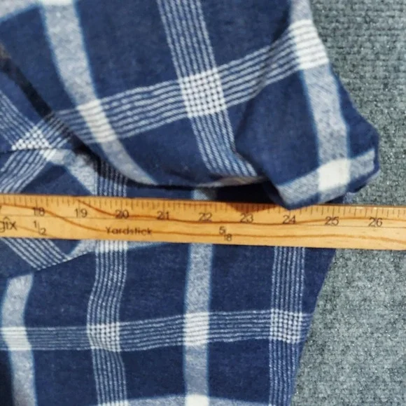 Sheplers Shirt Mens Large Blue White Plaid Western Pearl Snap Flannel Cowboy - Picture 5 of 8